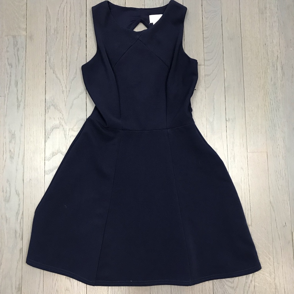 love...ady Navy Sleeveless Open Back Party Dress